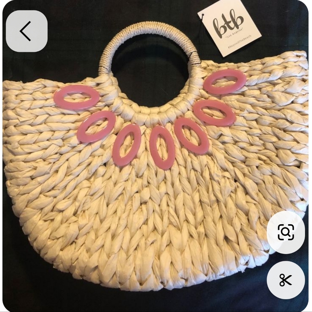NWT btb Los Angeles Beyond the Beach Camille straw tote - Picture 7 of 7